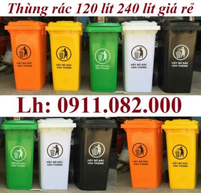 Sỉ thùng rác 120L 240L 660L giá rẻ tại sóc trăng- thùng rác chất lượng mới 100%- lh 0911082000