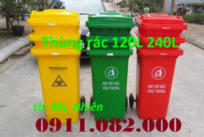 Nơi bỏ sỉ thùng rác nhựa giá rẻ- thùng rác 120L 240L 660L nhựa hdpe nắp kín bánh xe- lh 0911082000