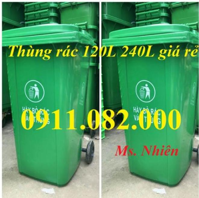Thùng đựng rác giá rẻ- khuyến mãi thùng rác 120l 240l 660l tại trà vinh- lh 0911082000