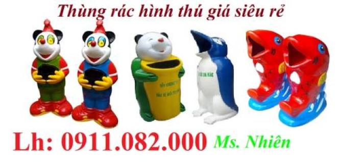 Cung cấp thùng rác hình thú giá rẻ- thùng rác cá chép, thùng rác 120l 240l 660l giá sỉ- lh 0911082000