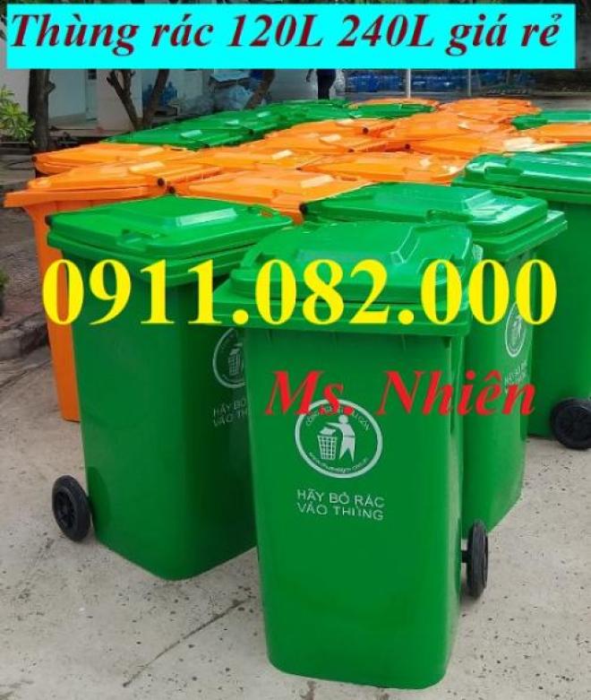 Sỉ lẻ thùng rác nhựa, hàng chất lượng giá rẻ- thùng rác 120l 240l 660l giá ưu đãi- lh 0911082000
