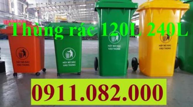 Cung cấp thùng rác nhựa giá rẻ uy tín, thùng rác 120l 240l 660l giá rẻ mới 100%- lh 0911.082.000