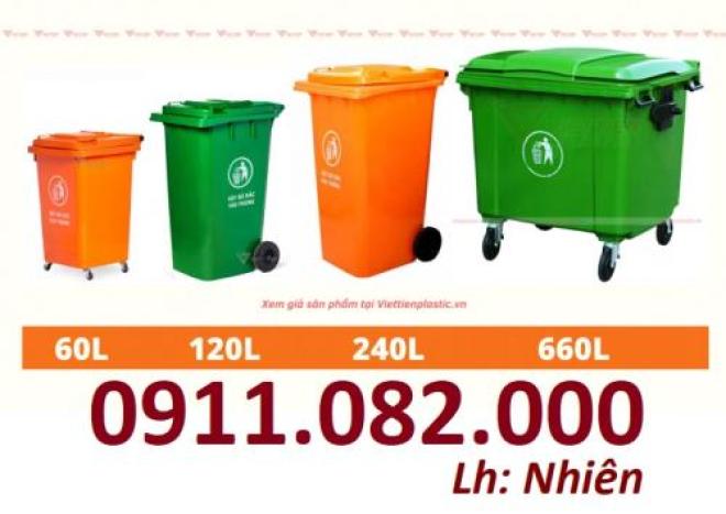 Cung cấp thùng rác phân loại, thùng rác chất lượng , thùng rác 120l 240l giá rẻ- lh 0911082000