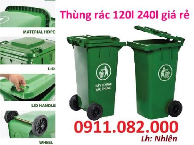 Sỉ lẻ thùng rác 120l 240L 660L giá rẻ tại cần thơ - thùng rác ngăn phân loại đủ kích thước- lh 0911082000