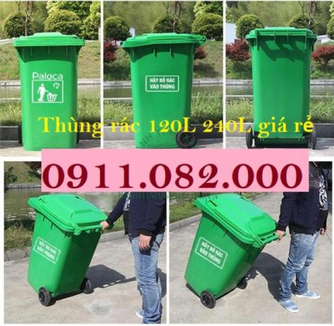 Cung cấp thùng rác giá rẻ- thùng rác đủ màu, nhựa dày chất lượng, thùng rác 120l 240l- lh 0911082000