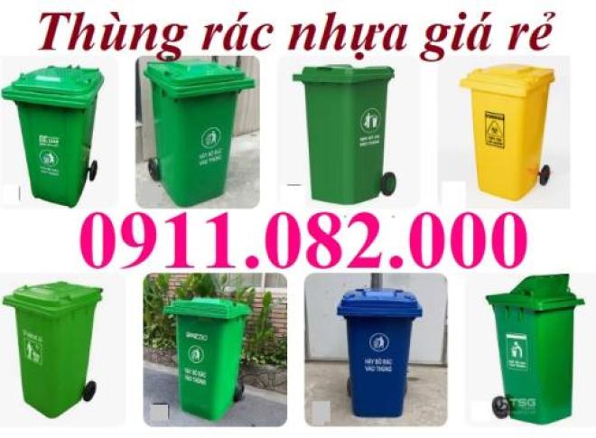 Sỉ lẻ thùng rác thông dụng tại vĩnh long, thùng rác 120L 240l giá rẻ- lh 0911.082.000