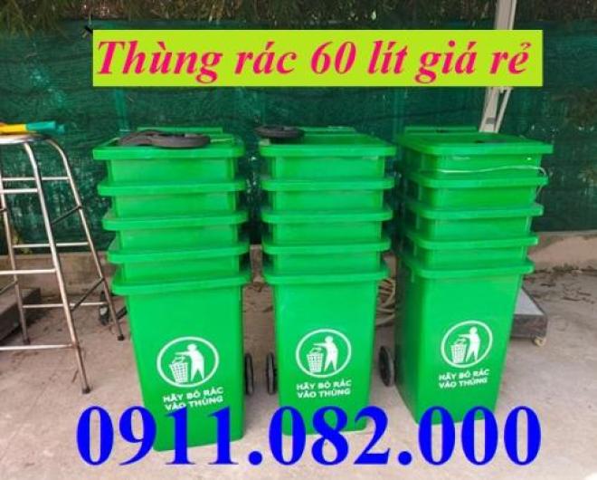 Thùng rác 60 lít giá rẻ- Thùng rác nhựa 120l 240l giá sỉ đại lý- lh 0911082000