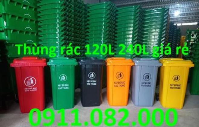 Giảm giá thùng rác 120l 240L năm 2026- thùng rác nhựa giá rẻ- lh 0911.082.000