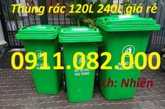 Thùng rác chất lượng giá rẻ cạnh tranh- thùng thu gom rác, thùng rác 120L 240L 660L- lh 0911.082.000