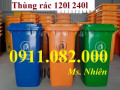 Thùng rác giá sỉ- thùng rác y tế,  120L 240L 660L màu xanh nắp kín- 0911.082.000