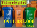 Thùng rác thông thường 120l 240l giá rẻ- thùng rác phân loại 3 màu- lh 0911082000