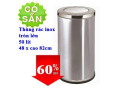 Thùng inox đựng rác loại tròn 50 lít - thanh lý - giá rẻ