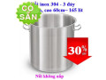 Nồi inox công nghiệp 3 đáy - 60 x 60cm không nắp - nồi 165 lít