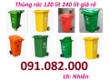 Thùng rác 120 lít, 240 lít màu xanh, cam, vàng giá rẻ tại đồng tháp-thùng đựng rác- lh 0911082000