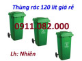 Bán thùng rác 120L giá rẻ- thùng rác 120L màu xanh nắp kín- lh 0911082000