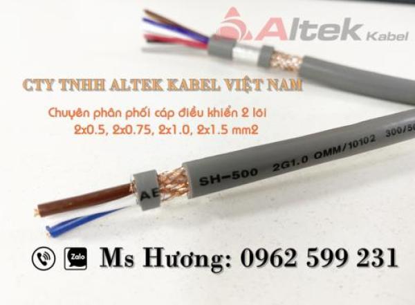 Cáp điều khiển 2 lõi Altek kabel 0.5, 0.75, 1.0, 1.5 mm2
