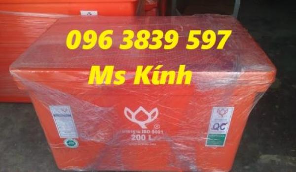 Thùng giữ lạnh Thái Lan 200 lít, thùng đá hiệu hoa sen giá ưu đãi cuối năm - 096 3839 597 Ms Kính