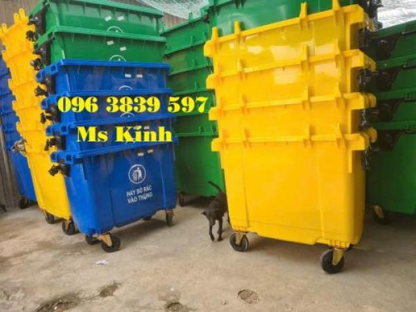Thùng rác 660 lít, xe gom rác, thùng rác công nghiệp 660 lít giá sỉ - 096 3839 597 Ms Kính