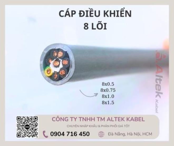 Cáp điều khiển 8x1.0, 8x1.5 Altek Kabel tại Đà Nẵng, Hà Nội, Hồ Chí Minh