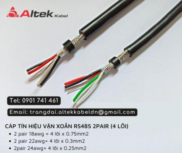 Cáp tín hiệu vặn xoắn (Cáp RS485) 2 pair 22AWG (4 x 0.3mm) Altek kabel