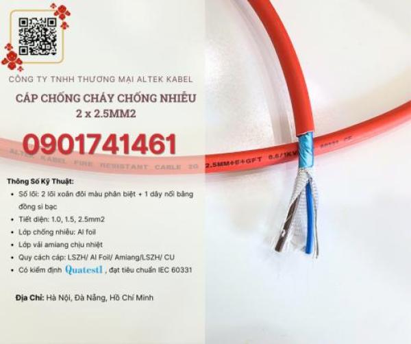 Cáp chống cháy chống nhiễu 2x2.5 IEC Đà Nẵng, Hà Nội, HCM