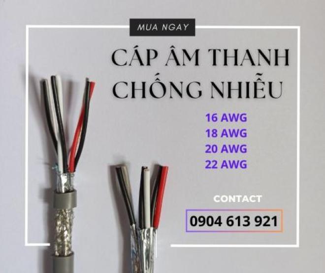 Dây tín hiệu âm thanh chống nhiễu 1 pair 16AWG Hà Nội, HCM, Đà Nẵng