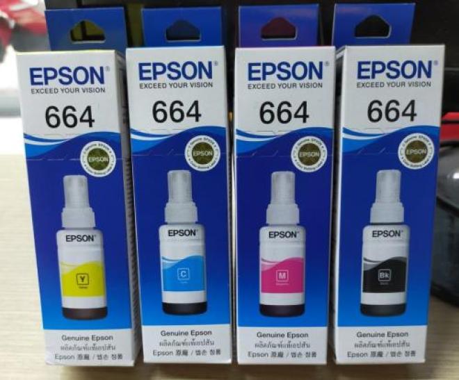 Bộ mực in Epson T664 dùng cho máy in màu a3 epson L1300