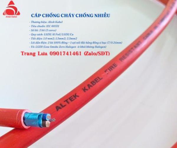 Cáp chống cháy chống nhiễu 2x1.0mm2 Altek Kabel nhập khẩu