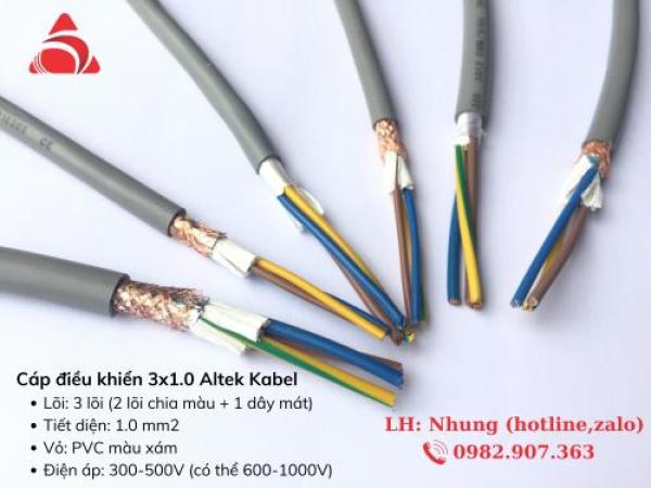 Cáp điều khiển 3x1.0mm Altek Kabel nhập khẩu chính hãng, giá rẻ, uy tín
