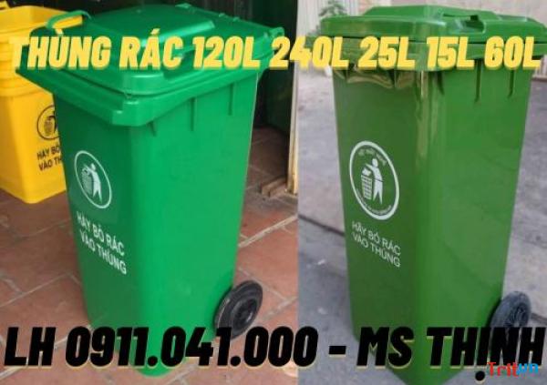 Thùng rác nhựa 120lit 240lit 660lit giá rẻ lh 0911.041.000
