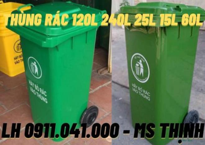 Sỉ lẻ thùng rác nhựa 120L 240L giá rẻ tận gốc thùng rác số lượng lớn 0911041000