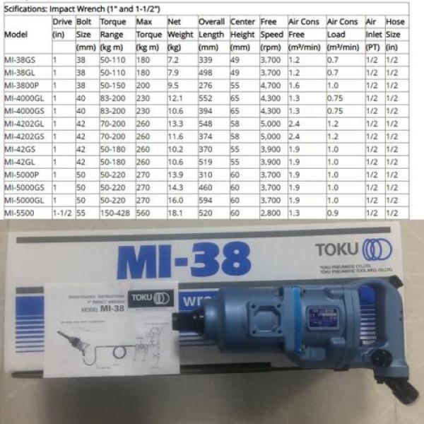 Súng siết bu lông dùng khí nén 1” Toku MI-42GS Súng siết bu lông dùng khí nén 1” Toku MI-42GS