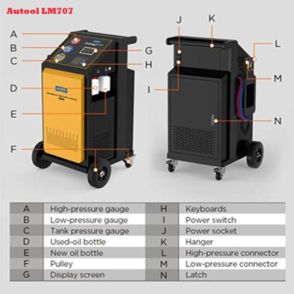 Máy Nạp Ga Điều Hòa Xe Ô Tô Tự Động Autool LM707 Máy Nạp Ga Điều Hòa Xe Ô Tô Tự Động Autool LM707