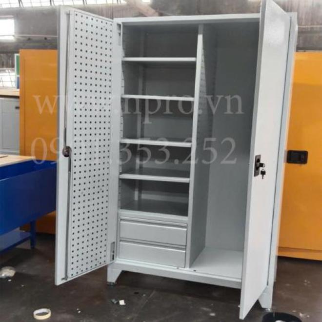 Tủ dụng cụ 2 cánh 2 ngăn 4 khay 2 khoang KT: W1000xD500xH1800mm