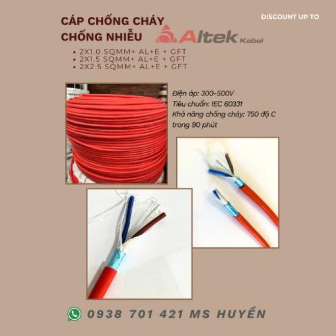 Cáp Chống Cháy Chống Nhiễu 2c X 0.75mm2 Al+Gft+E Altek Kabel