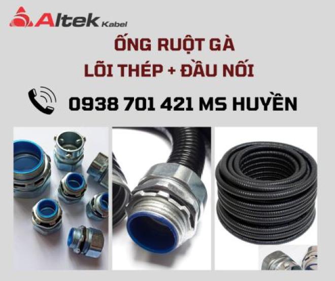Ống ruột gà lõi thép + đầu nối Ống ruột gà lõi thép + đầu nối