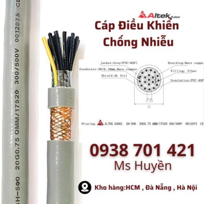 Cáp điều khiển có lưới chống nhiễu 20 lõi
