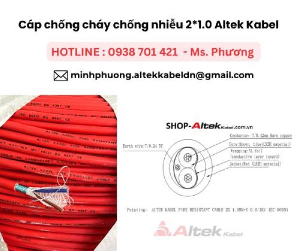 Cáp chống cháy chống nhiễu 2*1.0 Altek Kabel