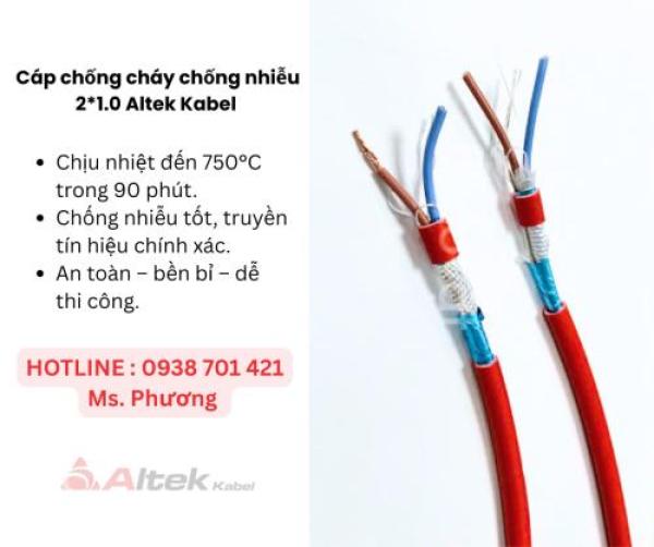 Cáp chống cháy chống nhiễu 2*1.0 Altek Kabel