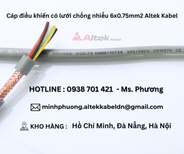 Cáp điều khiển có lưới chống nhiễu 6x0.75mm2 Altek Kabel Cáp điều khiển có lưới chống nhiễu 6x0.75mm2 Altek Kabel