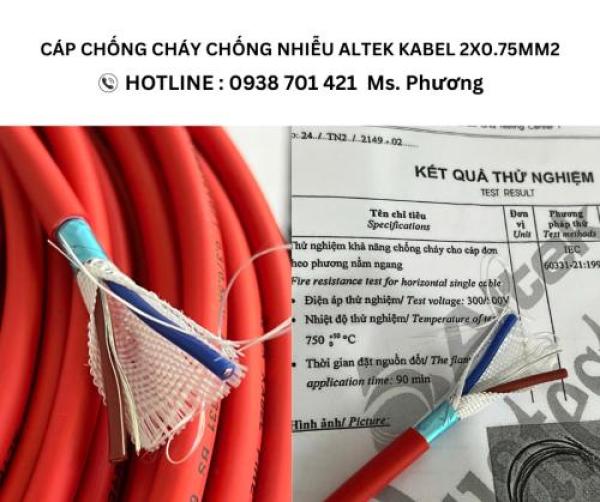 Cáp chống cháy chống nhiễu Altek Kabel 2x0.75mm2
