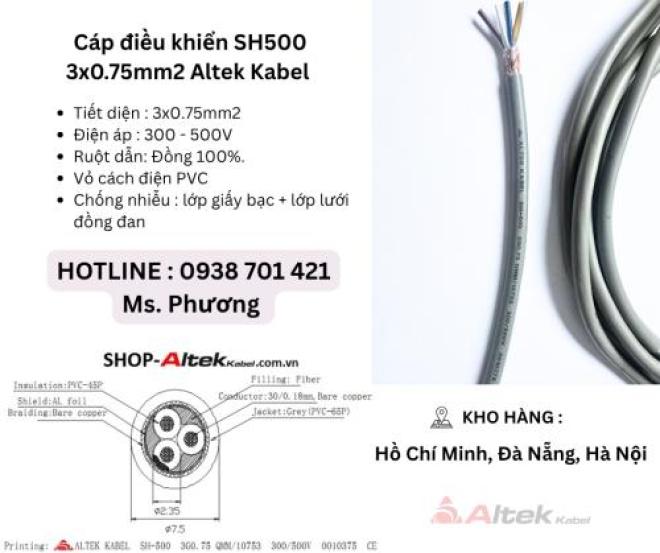 Cáp điều khiển SH500 3x0.75mm2 Altek Kabel Đà Nẵng, Hà Nội, Hồ Chí Minh Cáp điều khiển SH500 3x0.75mm2 Altek Kabel Đà Nẵng, Hà Nội, Hồ Chí Minh