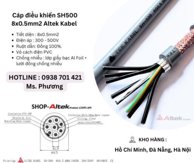 Cáp điều khiển SH500 8x0.5mm2 Altek Kabel Đà Nẵng, Hà Nội, Hồ Chí Minh Cáp điều khiển SH500 8x0.5mm2 Altek Kabel Đà Nẵng, Hà Nội, Hồ Chí Minh
