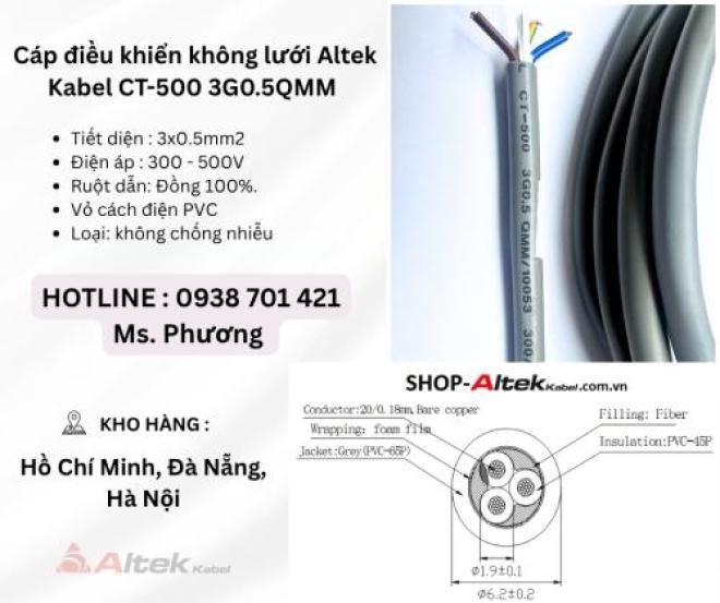 Cáp điều khiển không lưới Altek Kabel CT-500 3G0.5QMM Đà Nẵng, Hà Nội, Hồ Chí Minh Cáp điều khiển không lưới Altek Kabel CT-500 3G0.5QMM Đà Nẵng, Hà Nội, Hồ Chí Minh