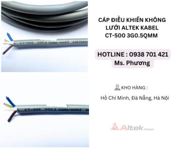 Cáp điều khiển không lưới Altek Kabel CT-500 3G0.5QMM Đà Nẵng, Hà Nội, Hồ Chí Minh Cáp điều khiển không lưới Altek Kabel CT-500 3G0.5QMM Đà Nẵng, Hà Nội, Hồ Chí Minh