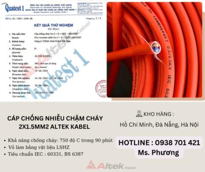 Cáp chống cháy 2x1.5mm2 Altek Kabel Đà Nẵng, Hà Nội, Hồ Chí Minh Cáp chống cháy 2x1.5mm2 Altek Kabel Đà Nẵng, Hà Nội, Hồ Chí Minh
