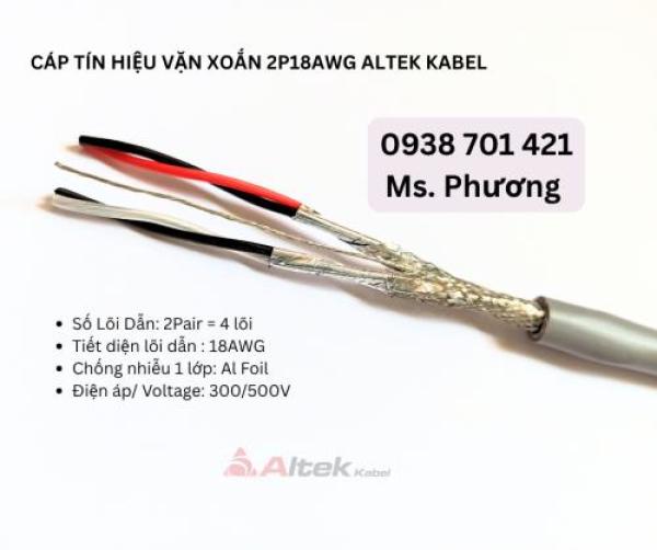 Cáp tín hiệu vặn xoắn 2P18AWG Altek Kabel Đà Nẵng, Hà Nội, Hồ Chí Minh Cáp tín hiệu vặn xoắn 2P18AWG Altek Kabel Đà Nẵng, Hà Nội, Hồ Chí Minh