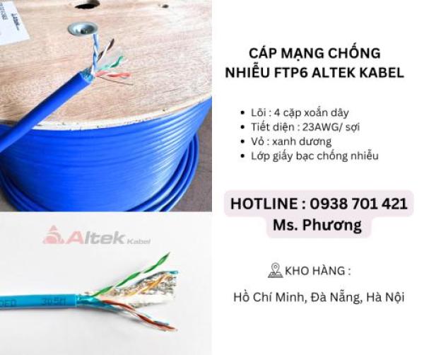 Cáp mạng chống nhiễu FTP6 Altek Kabel Đà Nẵng, Hà Nội, Hồ Chí Minh Cáp mạng chống nhiễu FTP6 Altek Kabel Đà Nẵng, Hà Nội, Hồ Chí Minh
