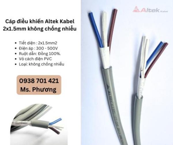 Cáp điều khiển Altek Kabel 2x1.5mm không chống nhiễu Đà Nẵng, Hồ Chí Minh, Hà Nội Cáp điều khiển Altek Kabel 2x1.5mm không chống nhiễu Đà Nẵng, Hồ Chí Minh, Hà Nội