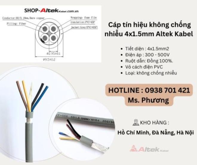 Cáp tín hiệu không chống nhiễu 4x1.5mm Altek Kabel Đà Nẵng, Hồ Chí Minh, Hà Nội Cáp tín hiệu không chống nhiễu 4x1.5mm Altek Kabel Đà Nẵng, Hồ Chí Minh, Hà Nội
